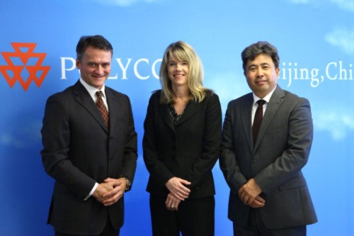 Polycom��̫�^(q��)�����ձȺ����������ޅ^(q��)����Hansjoerg Wagner (��һ)��Polycomȫ���N�ۈ�(zh��)�и�����Tracey Newell(����)��Polycom�Ї��^(q��)����(j��ng)�����(��һ)